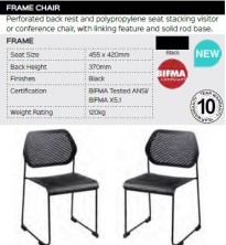 Frame Chair Range And Specifications